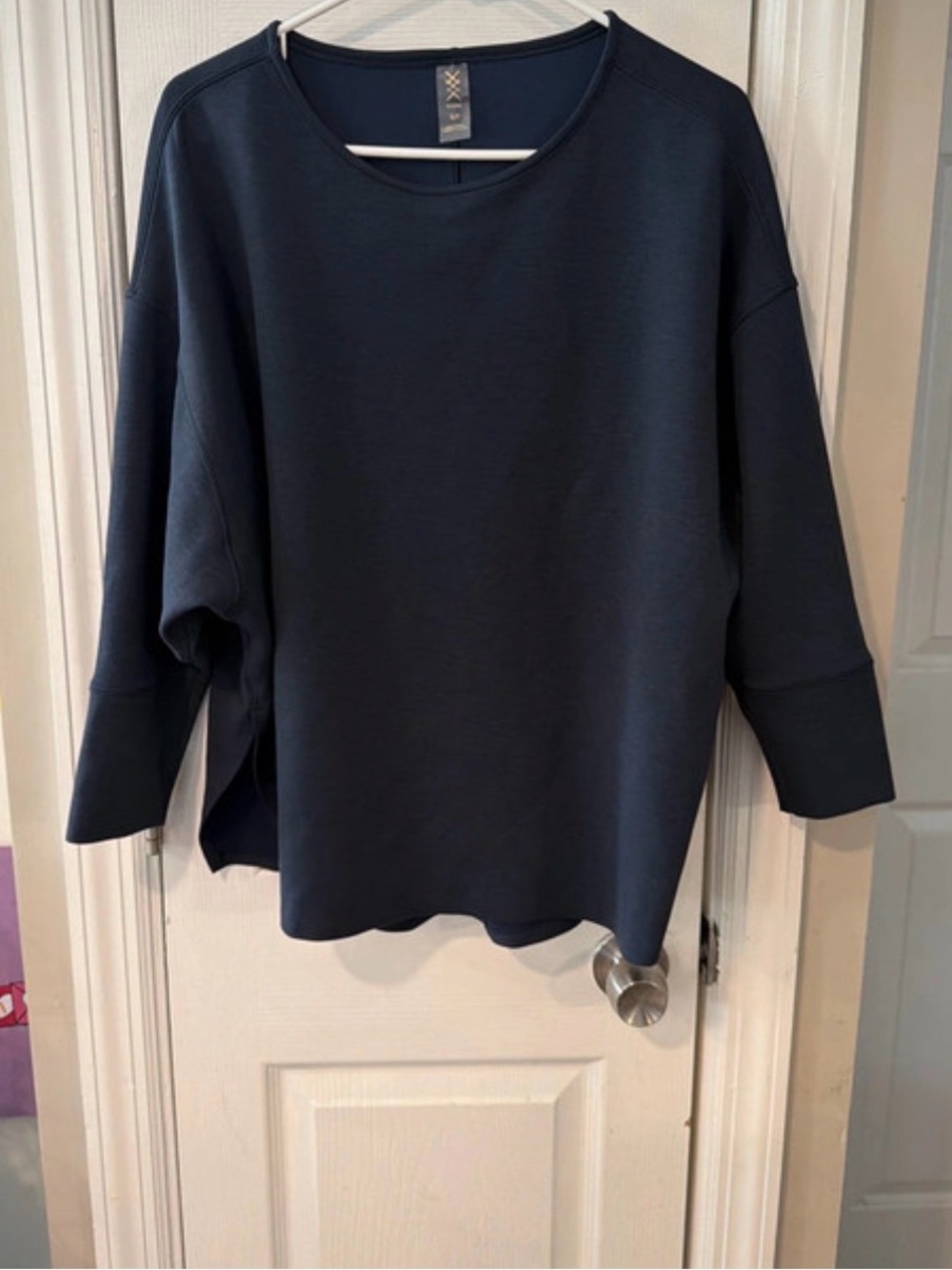 RHONE Navy Boxy Crewneck Sweatshirt